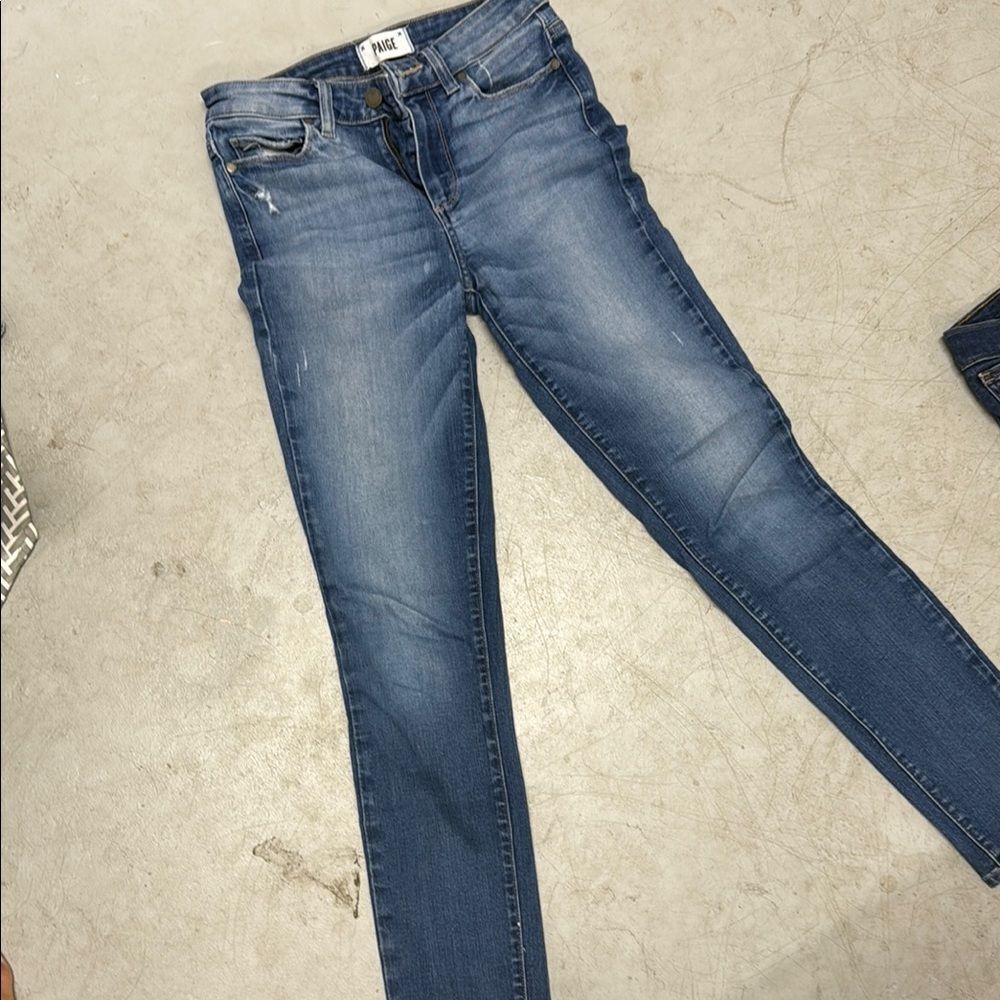 PAIGE Blue Skinny Jeans with Stretch and Mid-Rise Fit HOXTON Ankle Fit - Size 26